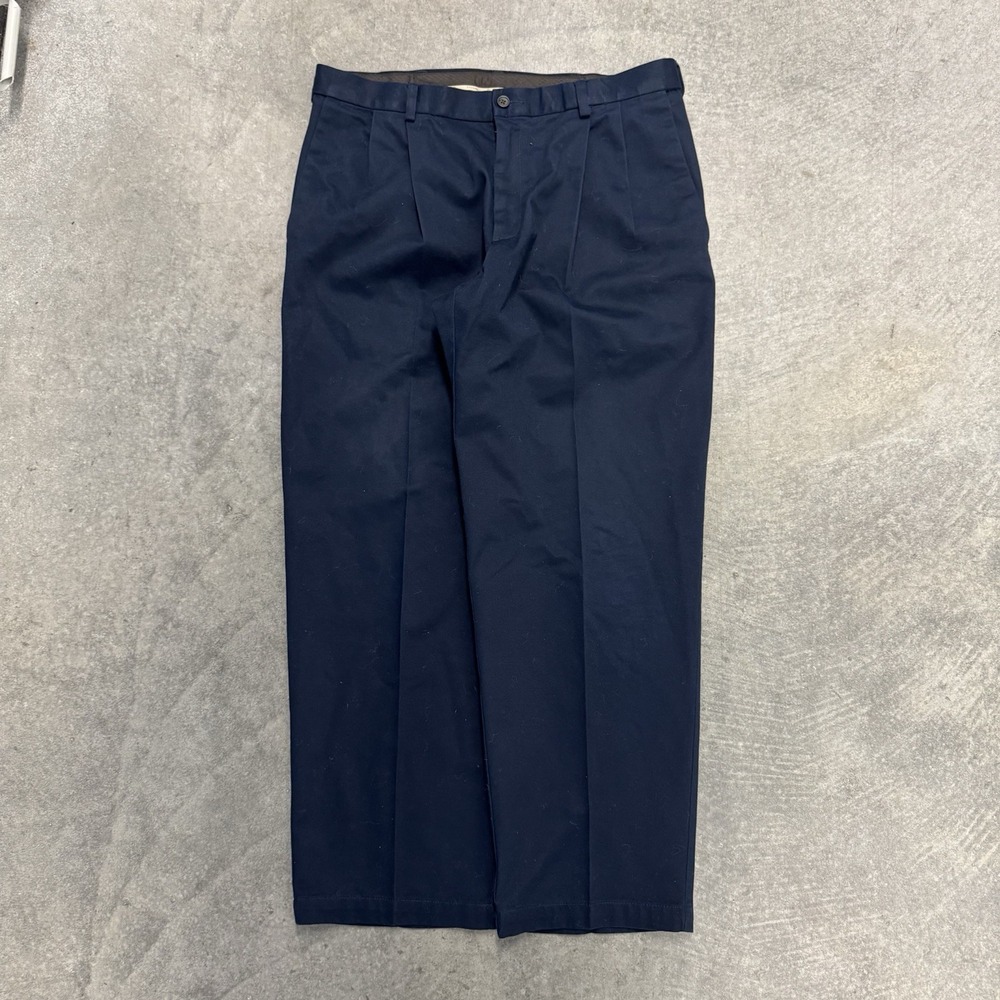 Vintage Double Pleated Pants Blue Baggy Chino Dockers Preppy Blue Double 36x28